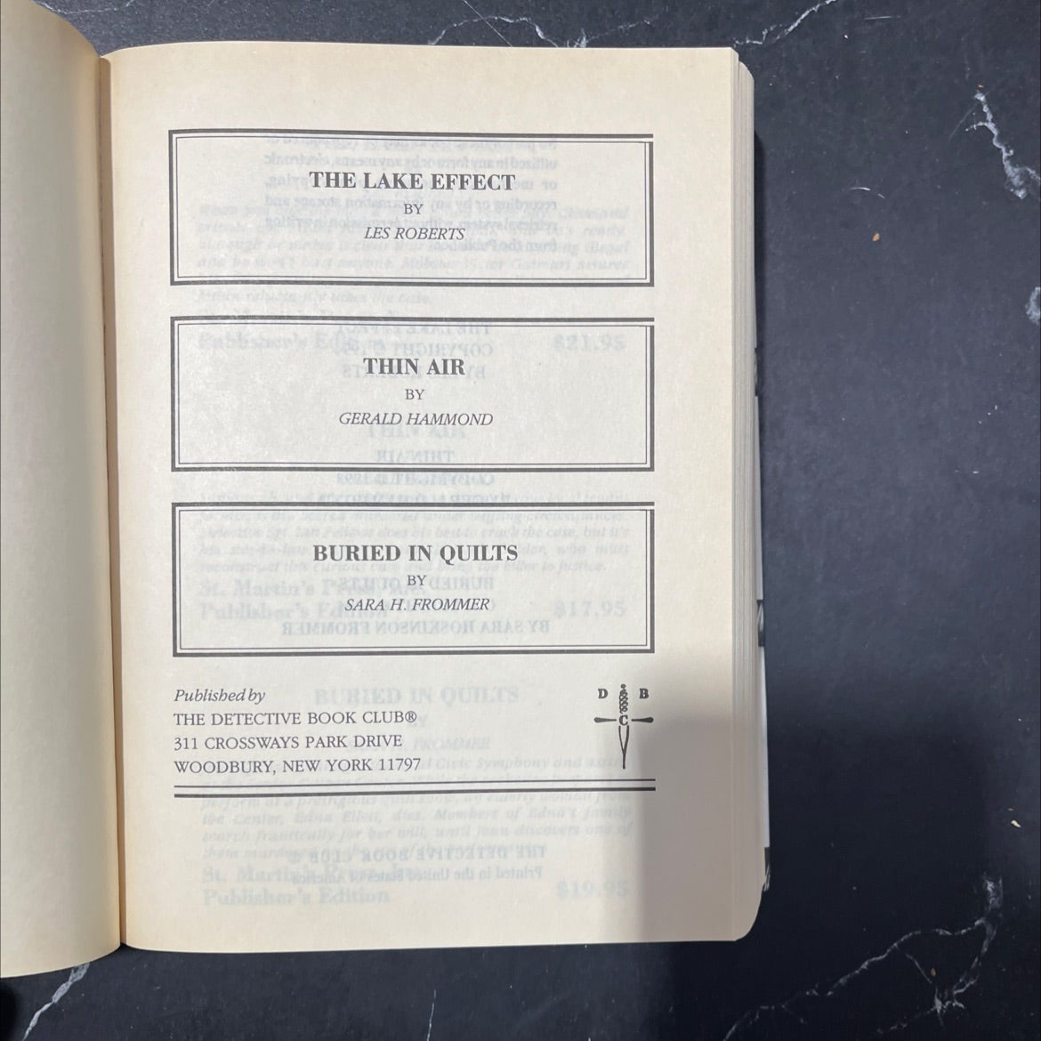 the lake effect book, by les roberts, 1994 Hardcover image 2