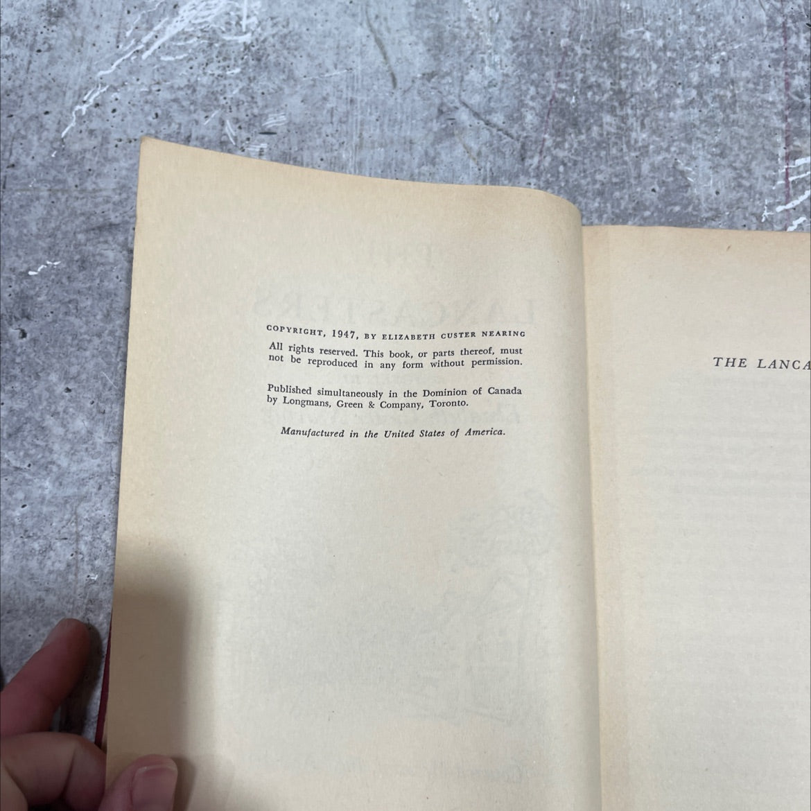 the lancasters book, by elizabeth custer nearing, 1947 Hardcover image 3