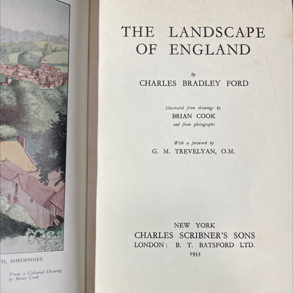 the landscape of england book, by charles bradley ford, 1933 Hardcover image 2