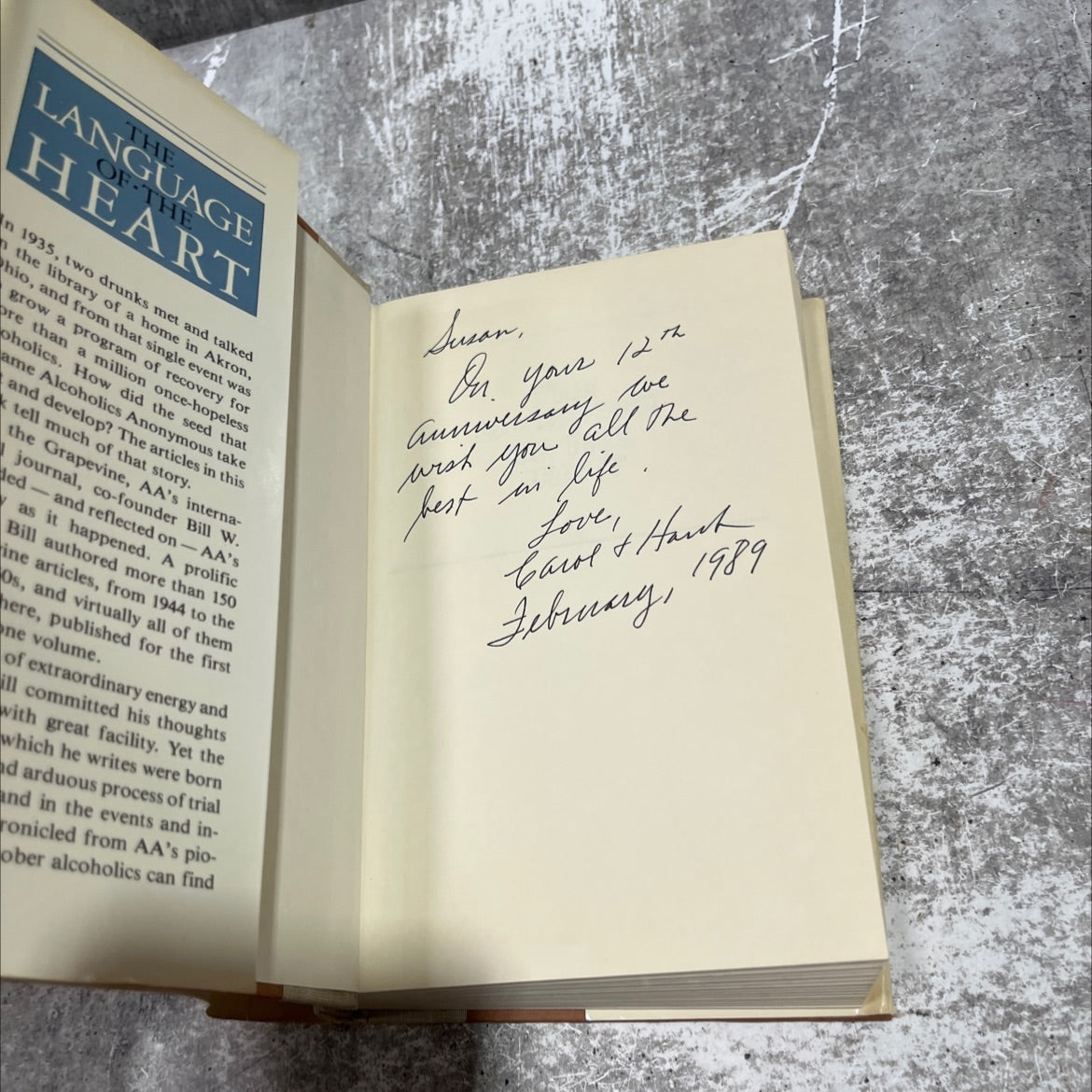 the language of the heart bill wa's grapevine writings book, by Bill W, 1988 Hardcover image 4