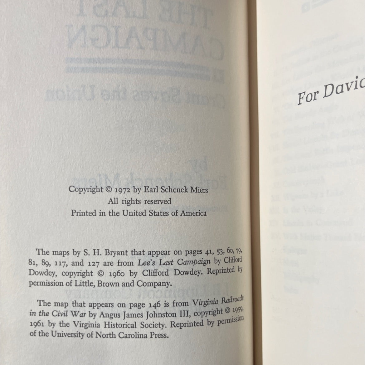 the last campaign grant saves the union book, by Earl Schenck Miers, 1972 Hardcover image 3
