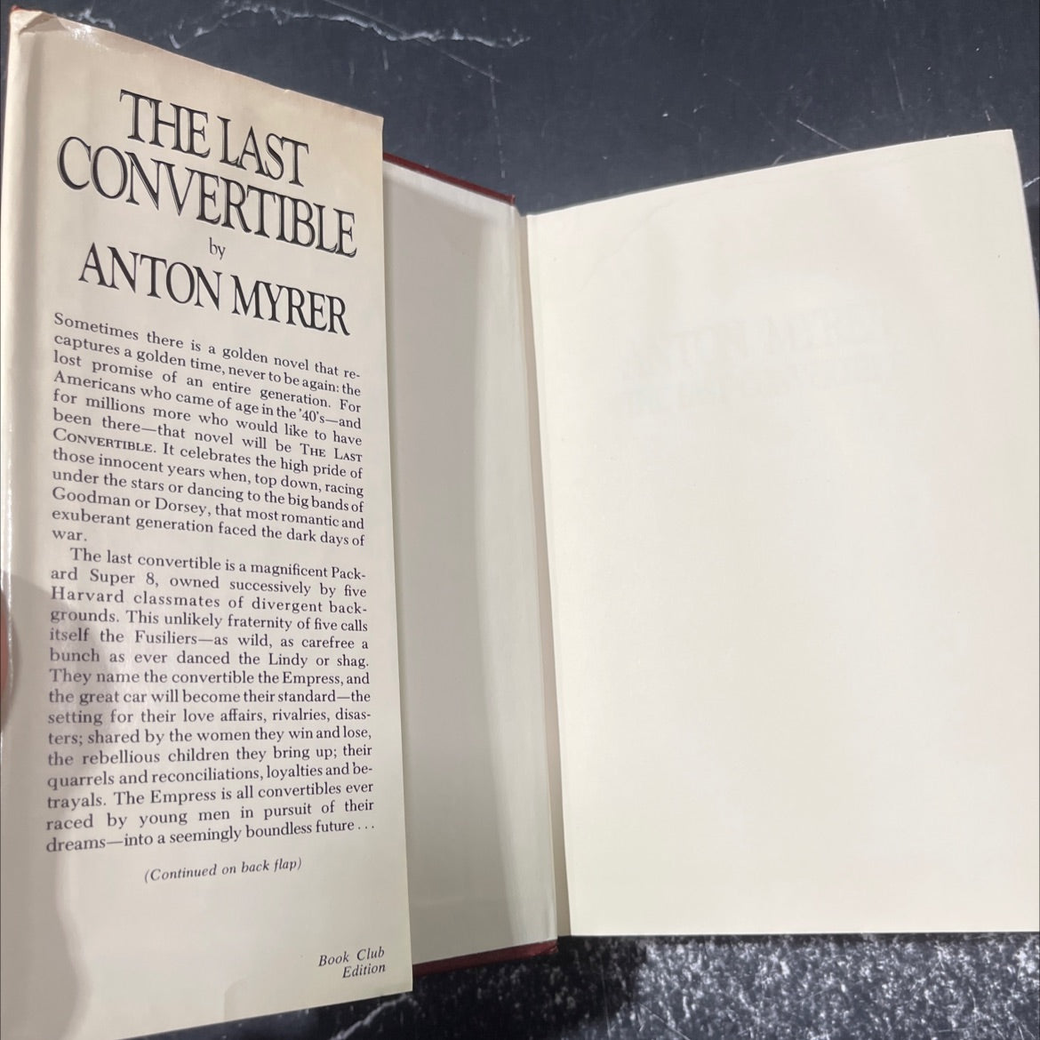 the last convertible book, by anton myrer, 1978 Hardcover image 4