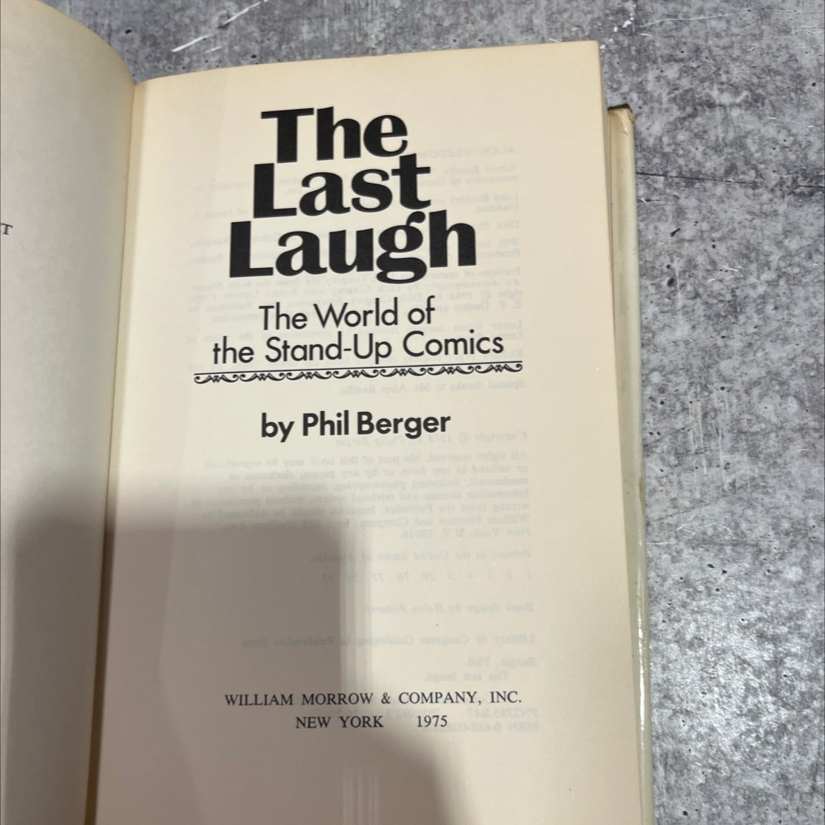 the last laugh the world of the stand-up comics book, by Phil Berger, 1975 Hardcover image 2