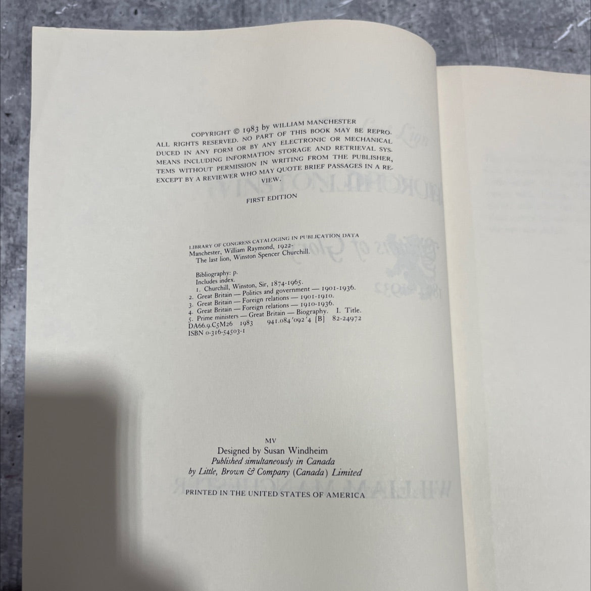 the last lion, winston spencer churchill book, by william manchester, 1983 Hardcover image 3