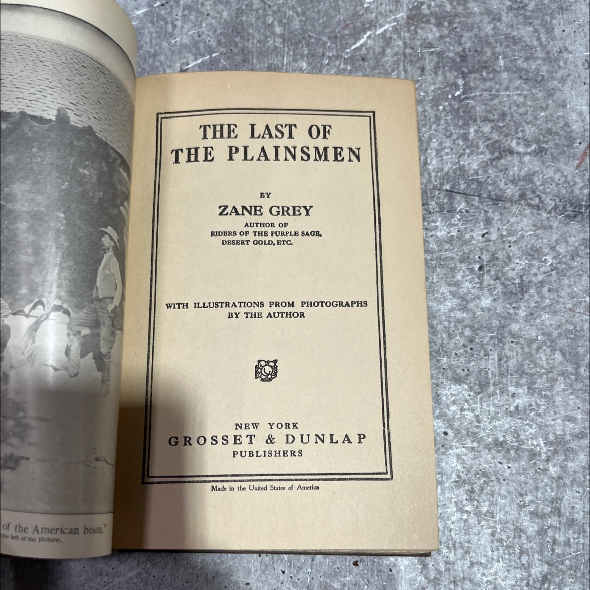 the last of the plainsmen book, by zane grey, 1911 Hardcover image 2