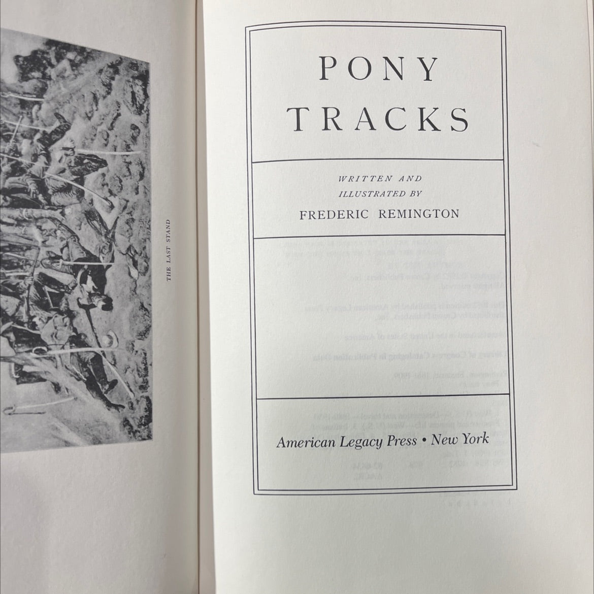 the last stand pony tracks book, by frederic remington, 1982 Hardcover image 2