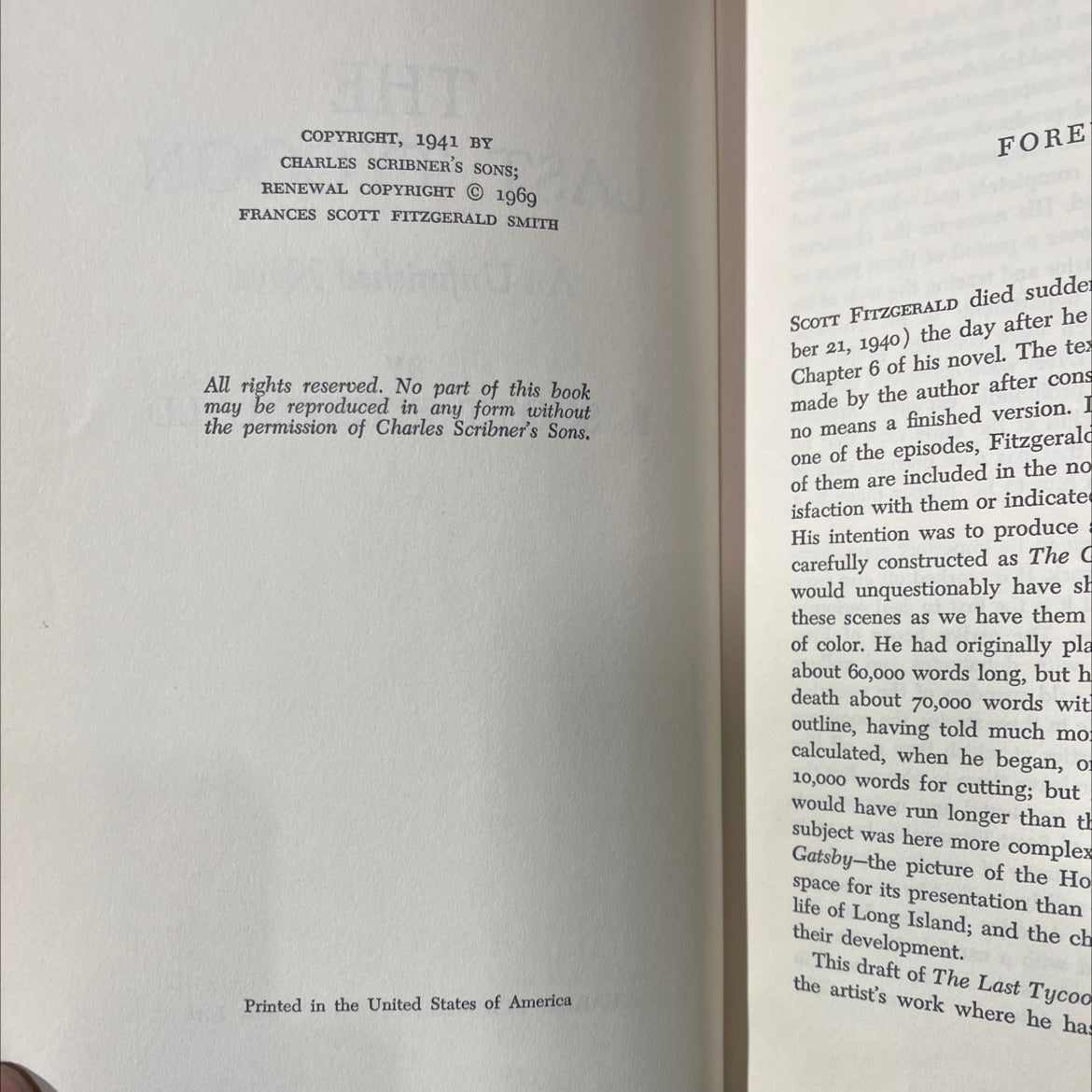 the last tycoon an unfinished novel book, by f. scott fitzgerald, 1969 Hardcover image 3