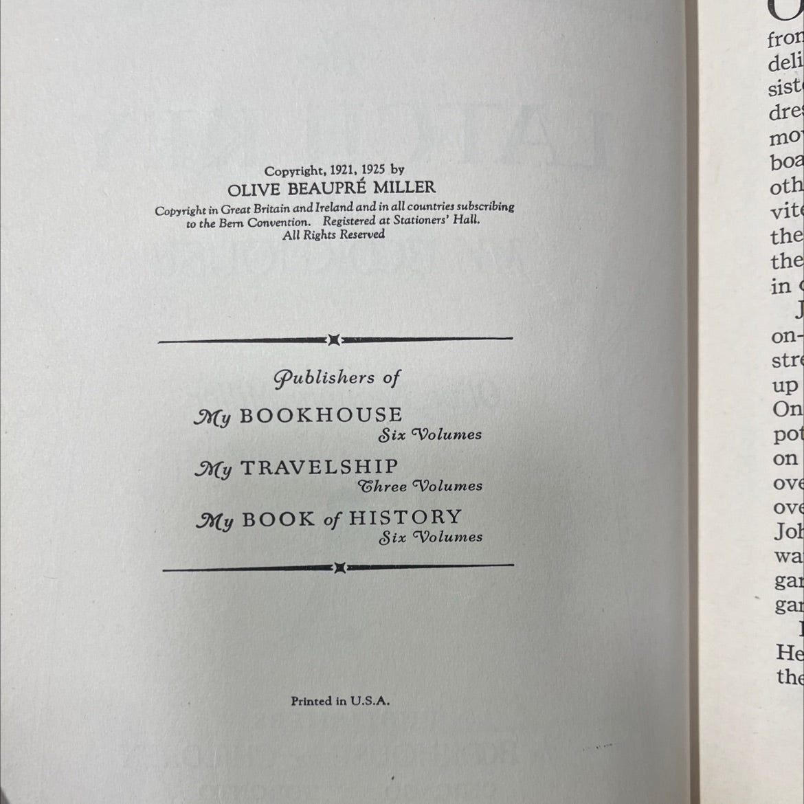 the latch key of my bookhouse book, by olive beaupré miller, 1925 Hardcover image 3