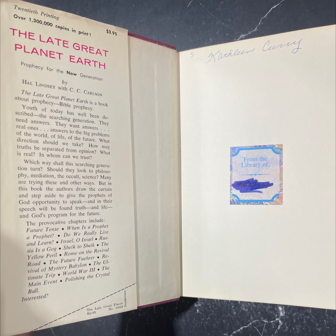 the late great planet earth book, by hal lindsey with c. c. carlson, 1970 Hardcover image 4
