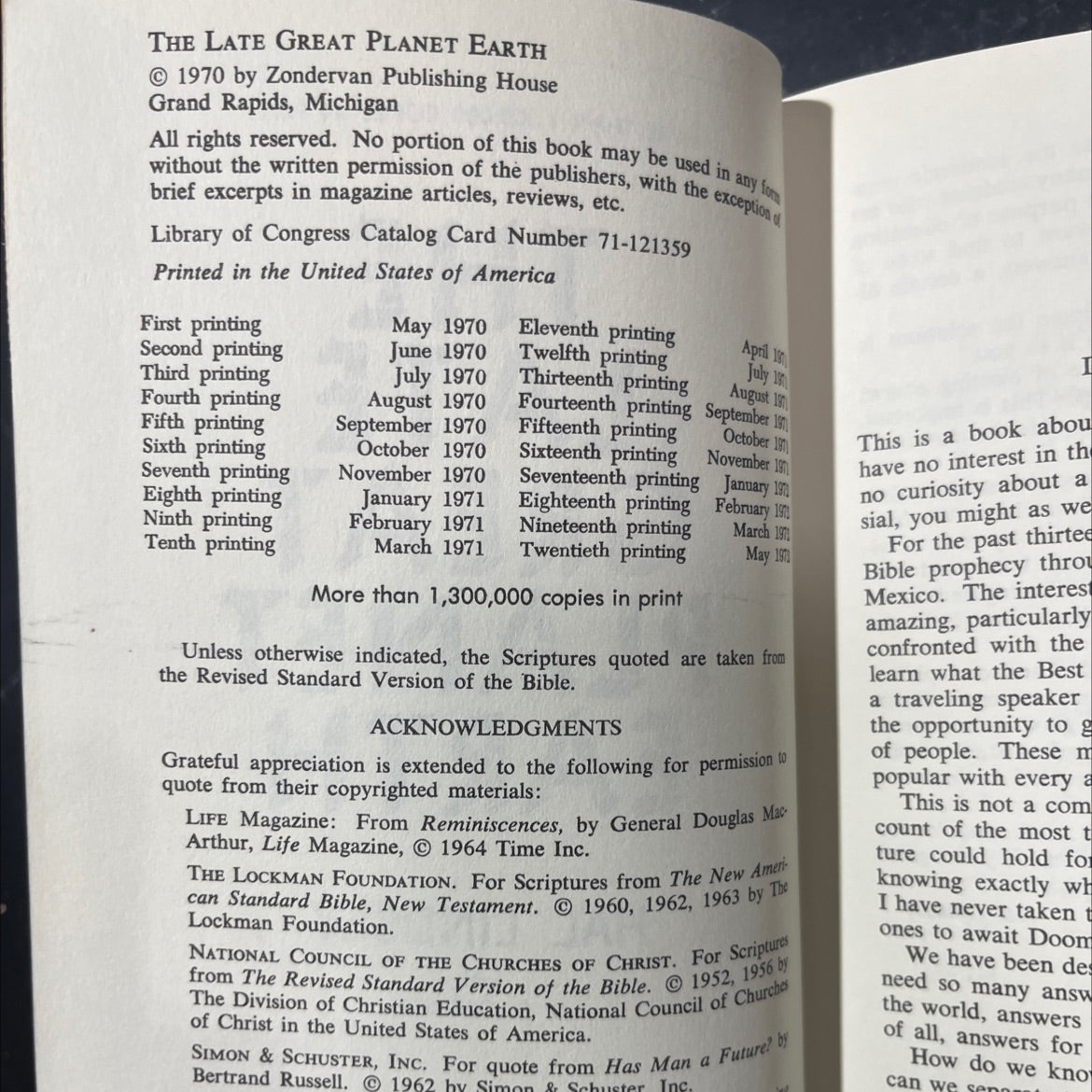 the late great planet earth book, by hal lindsey with c. c. carlson, 1970 Hardcover image 3