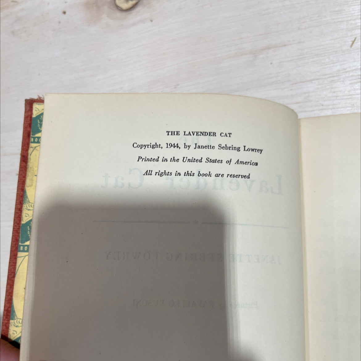 the lavender cat book, by janette sebring lowrey, 1944 Hardcover image 3