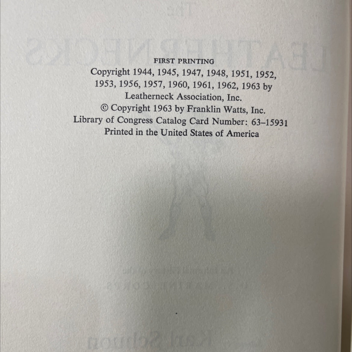 the leathernecks an informal history of the u.s. marine corps book, by unknown, 1963 Hardcover image 3