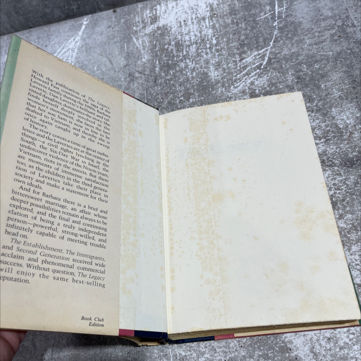 the legacy book, by howard fast, 1981 Hardcover image 4