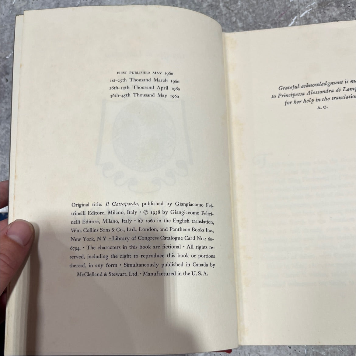 the leopard book, by giuseppe di lampedusa, 1960 Hardcover image 3