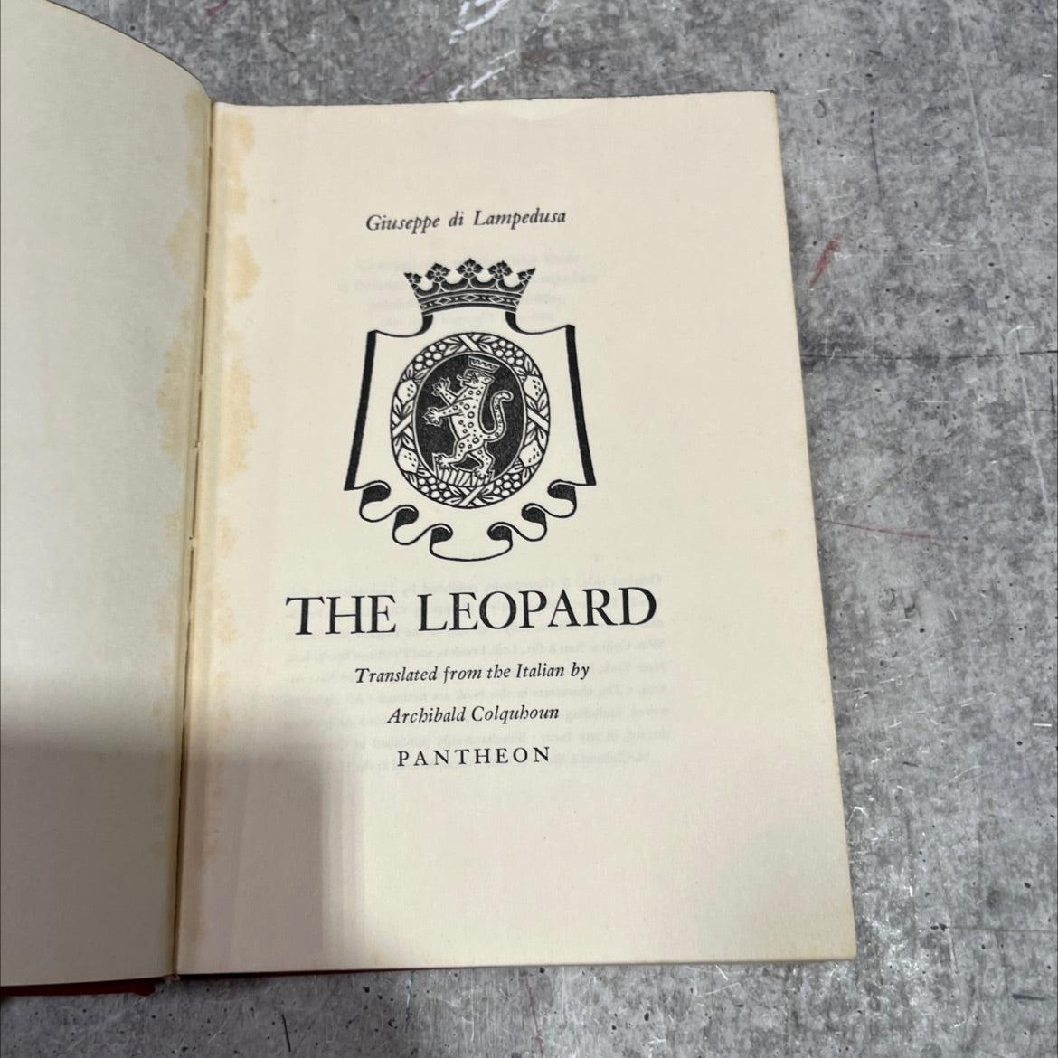 the leopard book, by giuseppe di lampedusa, 1960 Hardcover image 2