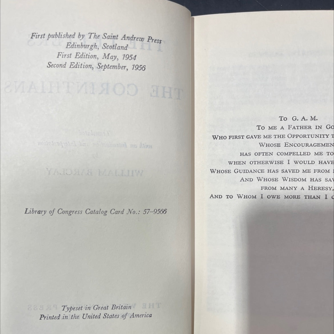 the letters to the corinthians book, by william barclay, 1956 Hardcover image 3