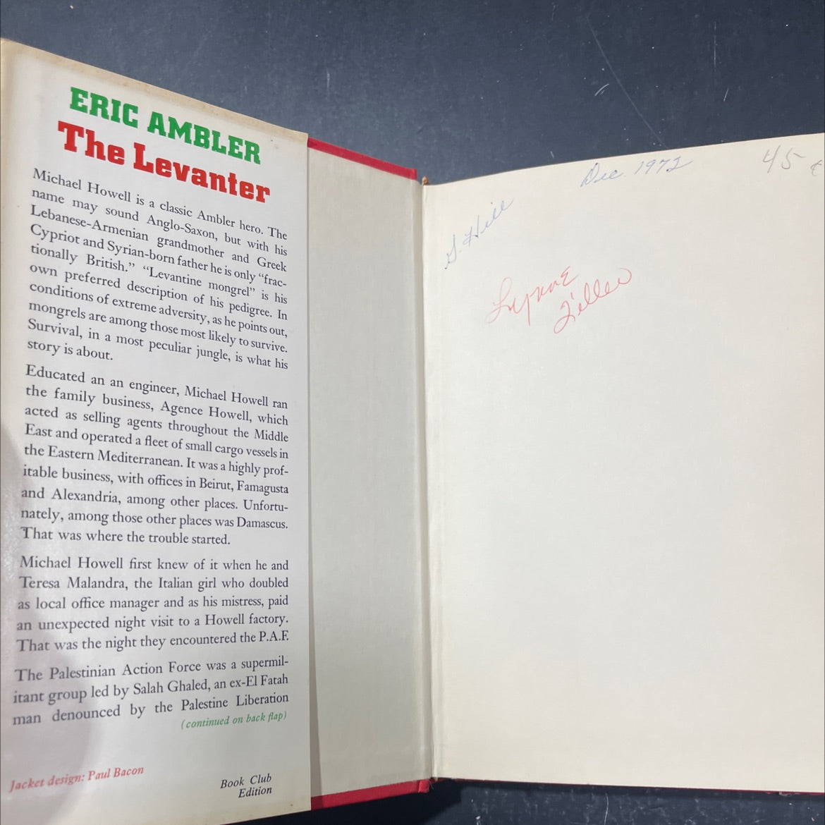the levanter book, by Eric Ambler, 1972 Hardcover image 4