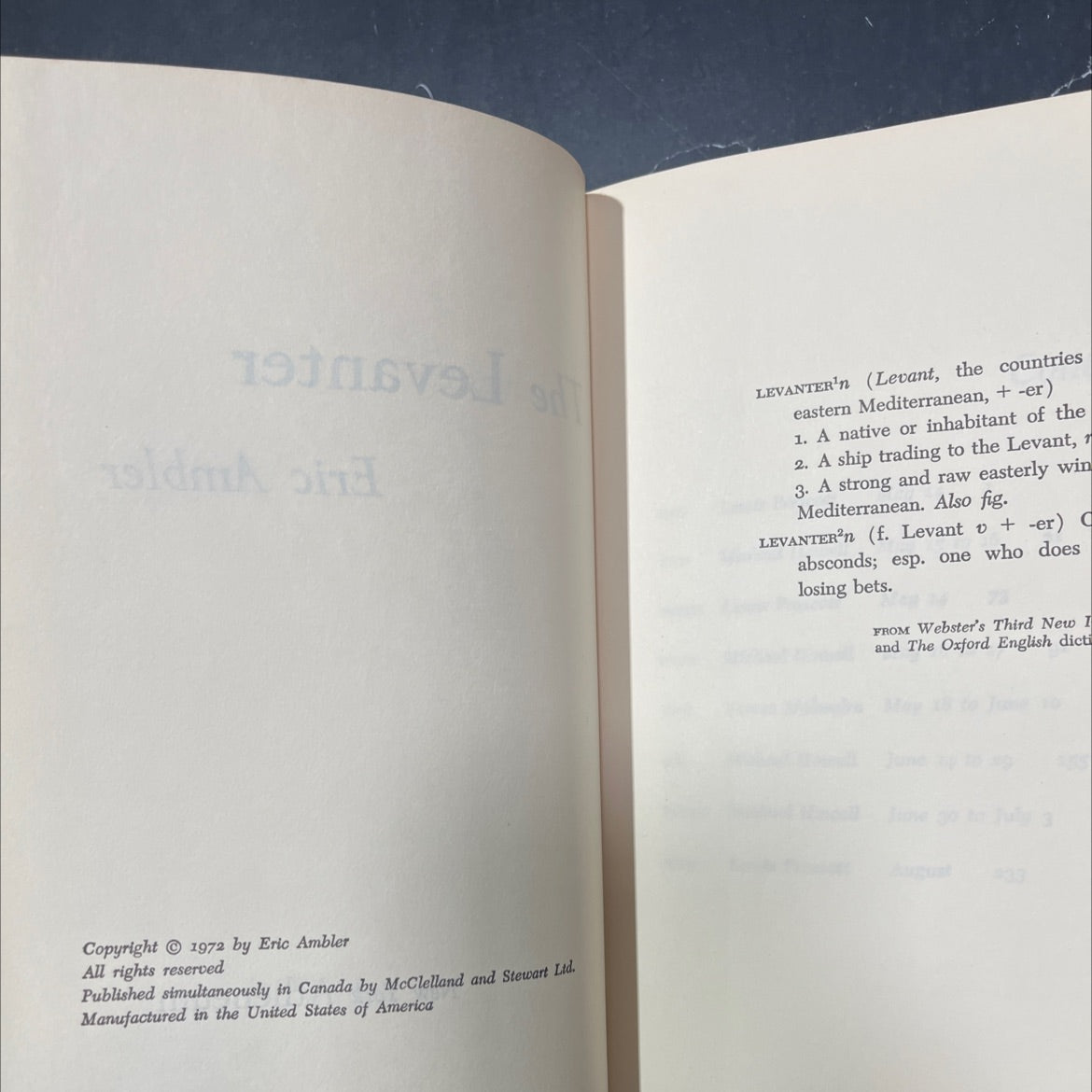 the levanter book, by Eric Ambler, 1972 Hardcover image 3