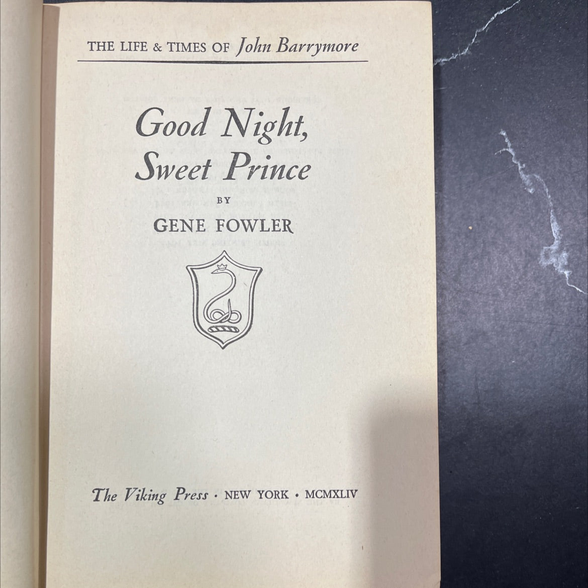 the life & times of john barrymore good night, sweet prince book, by gene fowler, 1944 Hardcover image 2