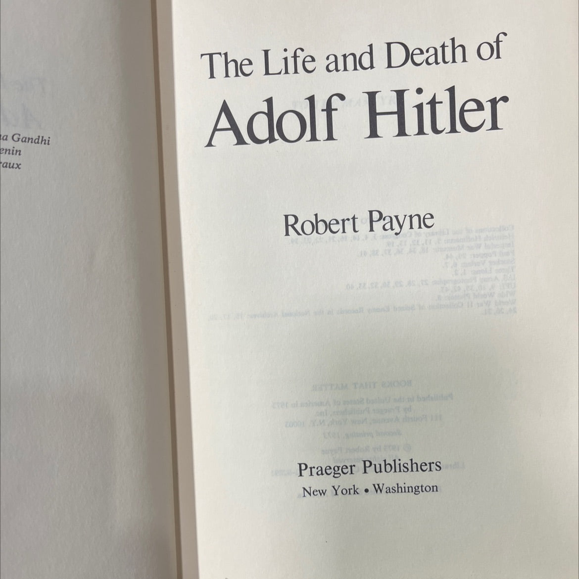 the life and death of adolf hitler book, by robert payne, 1973 Hardcover image 2