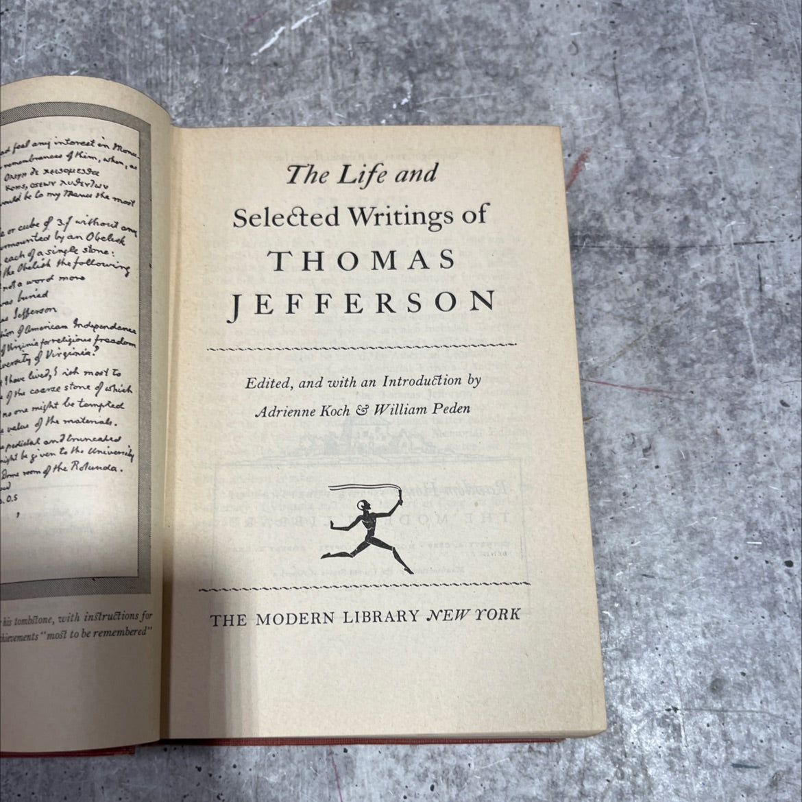 the life and selected writings of thomas jefferson book, by thomas jefferson, 1944 Hardcover image 2