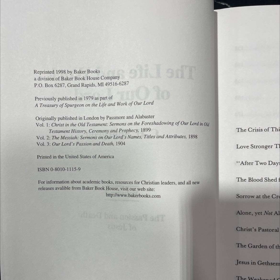 the life and work of our lord c. h. spurgeon volume 3 the passion and death of jesus book, by c. h. spurgeon, 1998 image 3