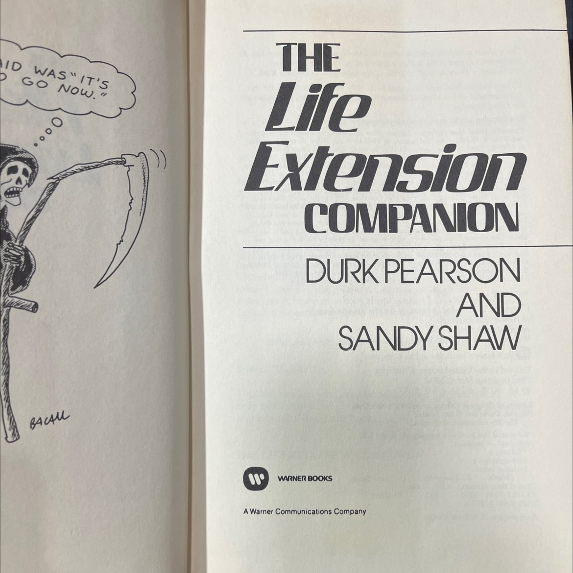 the life extension companion book, by durk pearson and sandy shaw, 1984 Hardcover image 2