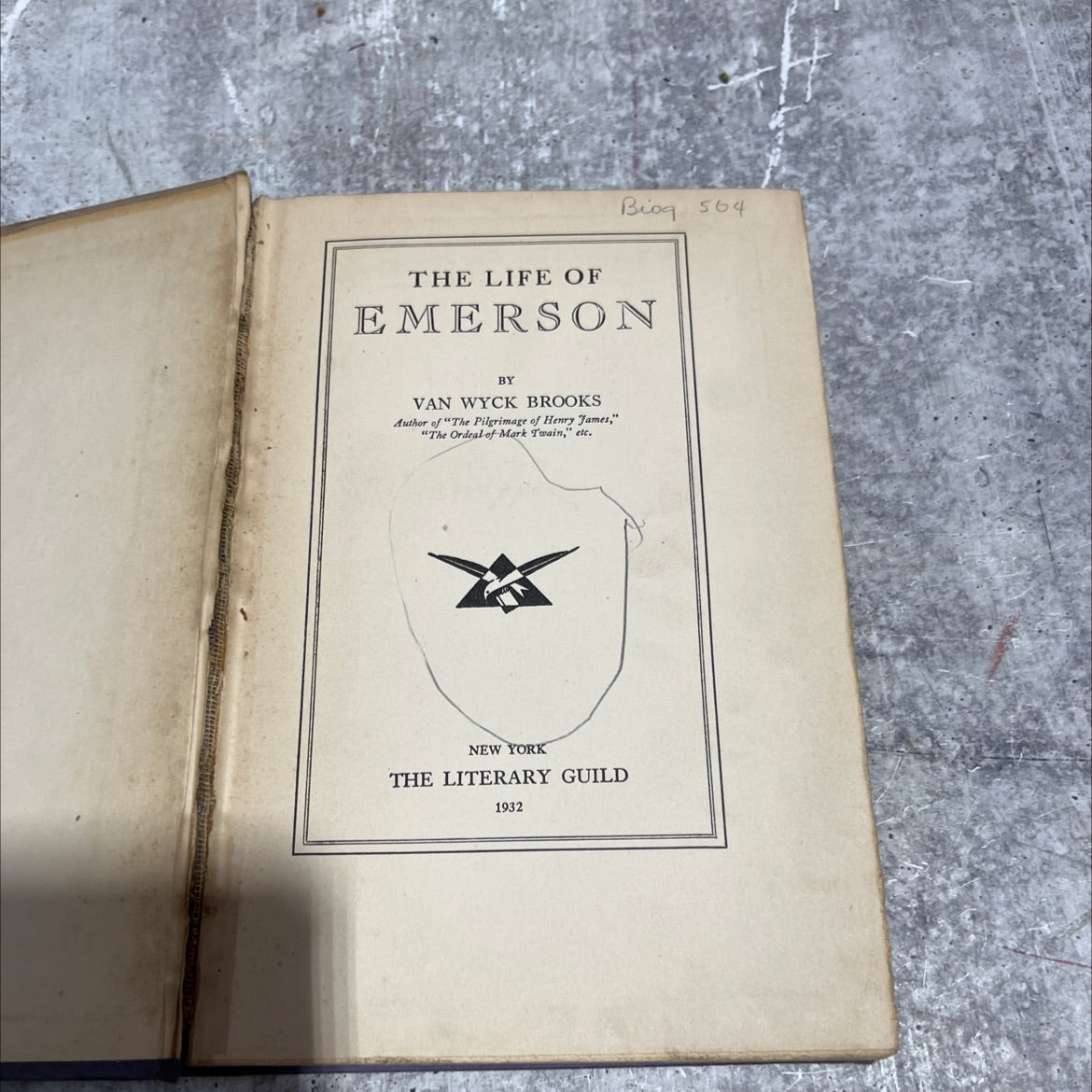 the life of emerson book, by van wyck brooks, 1932 Hardcover image 2