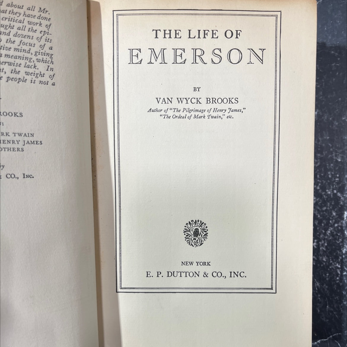 the life of emerson book, by van wyck brooks, 1932 Hardcover image 2