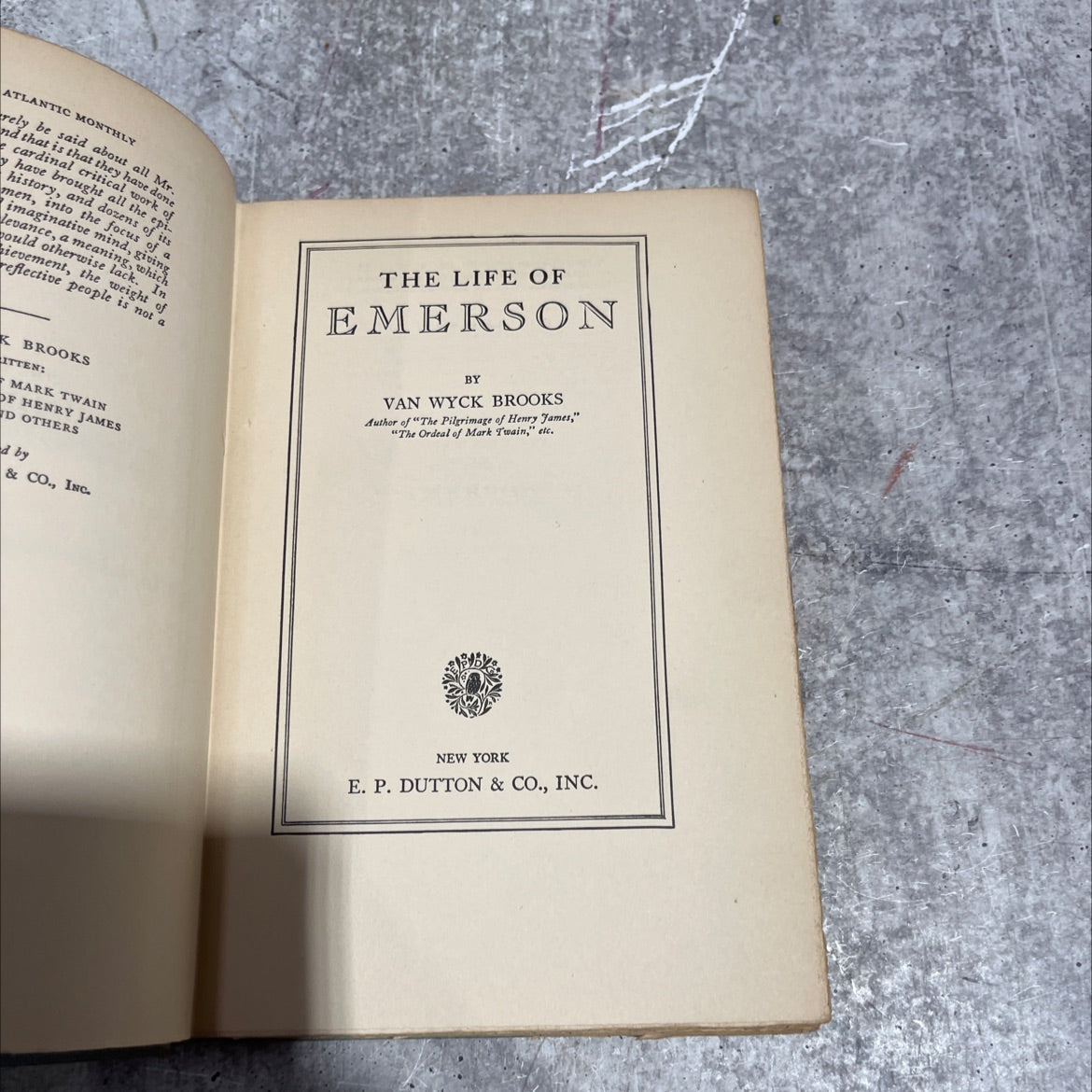 the life of emerson book, by van wyck brooks, 1932 Hardcover image 2
