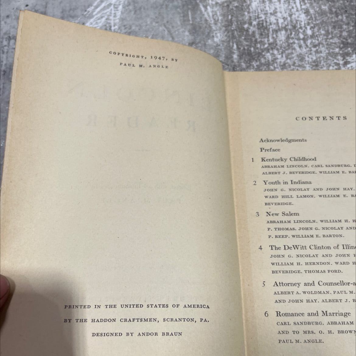 the lincoln reader book, by paul m. angle, 1947 Hardcover image 3