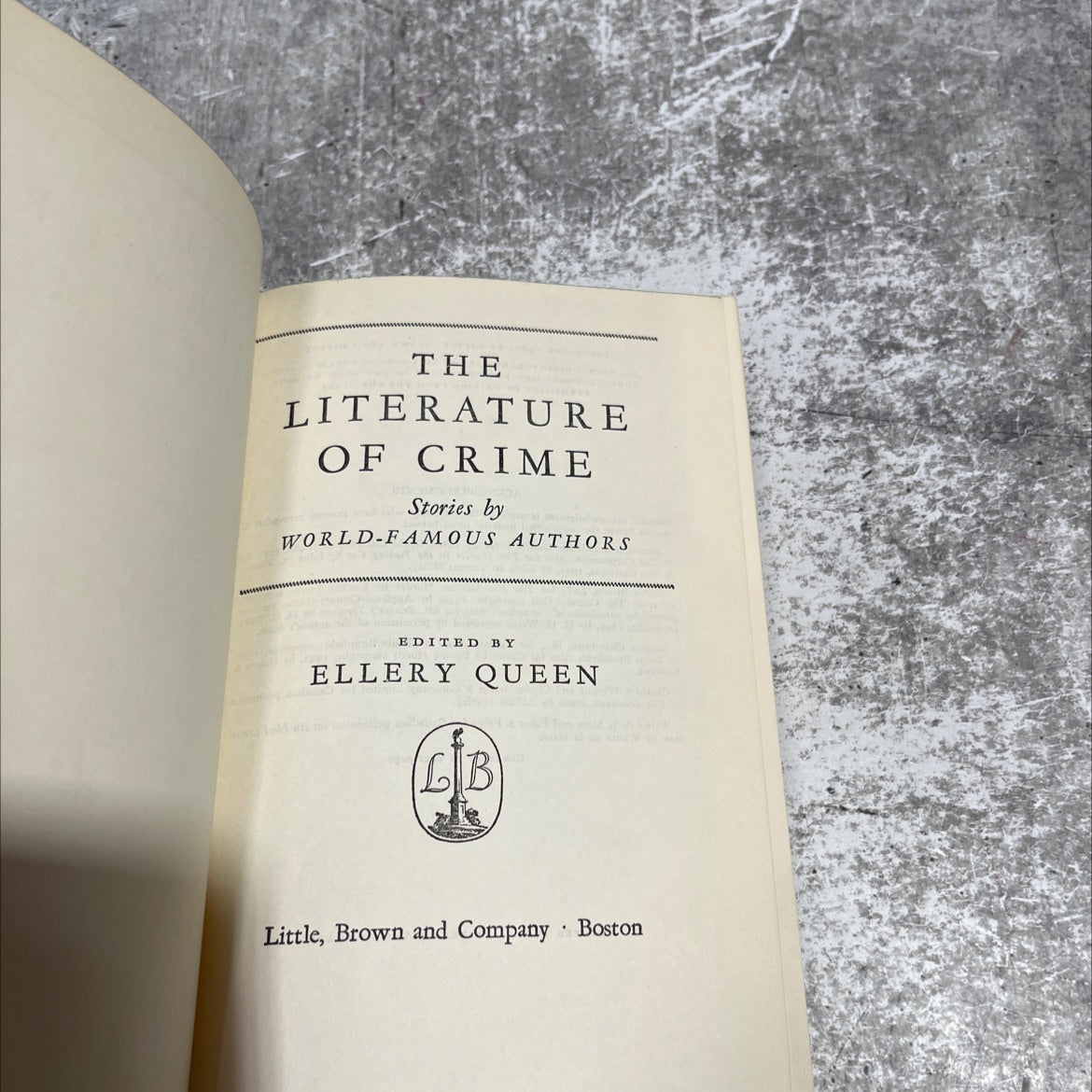 the literature of crime stories by world-famous authors book, by ellery queen, 1950 Hardcover image 2