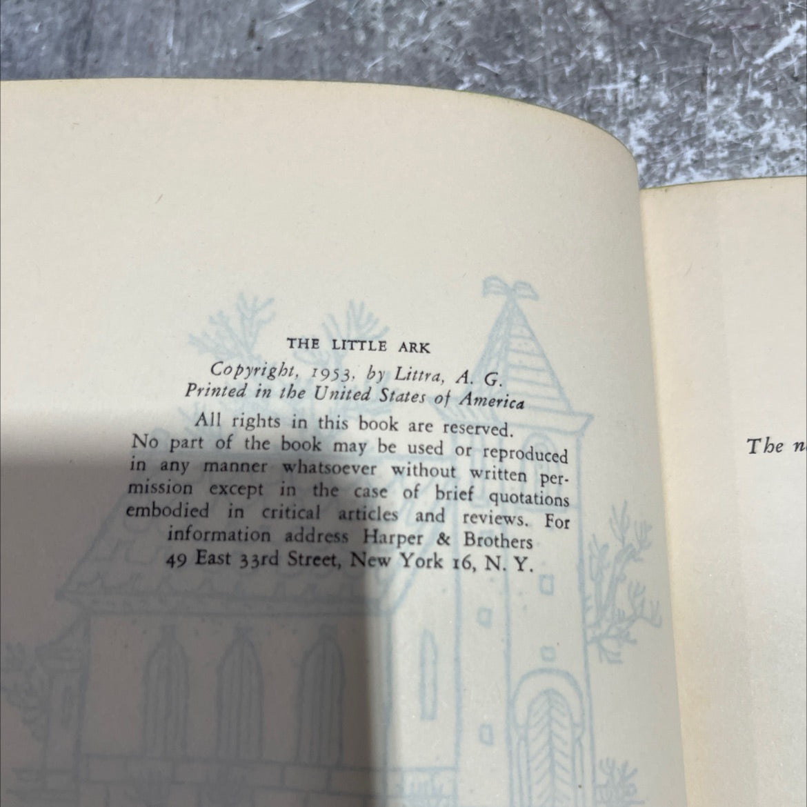 the little ark book, by jan de hartog, 1953 Hardcover image 3