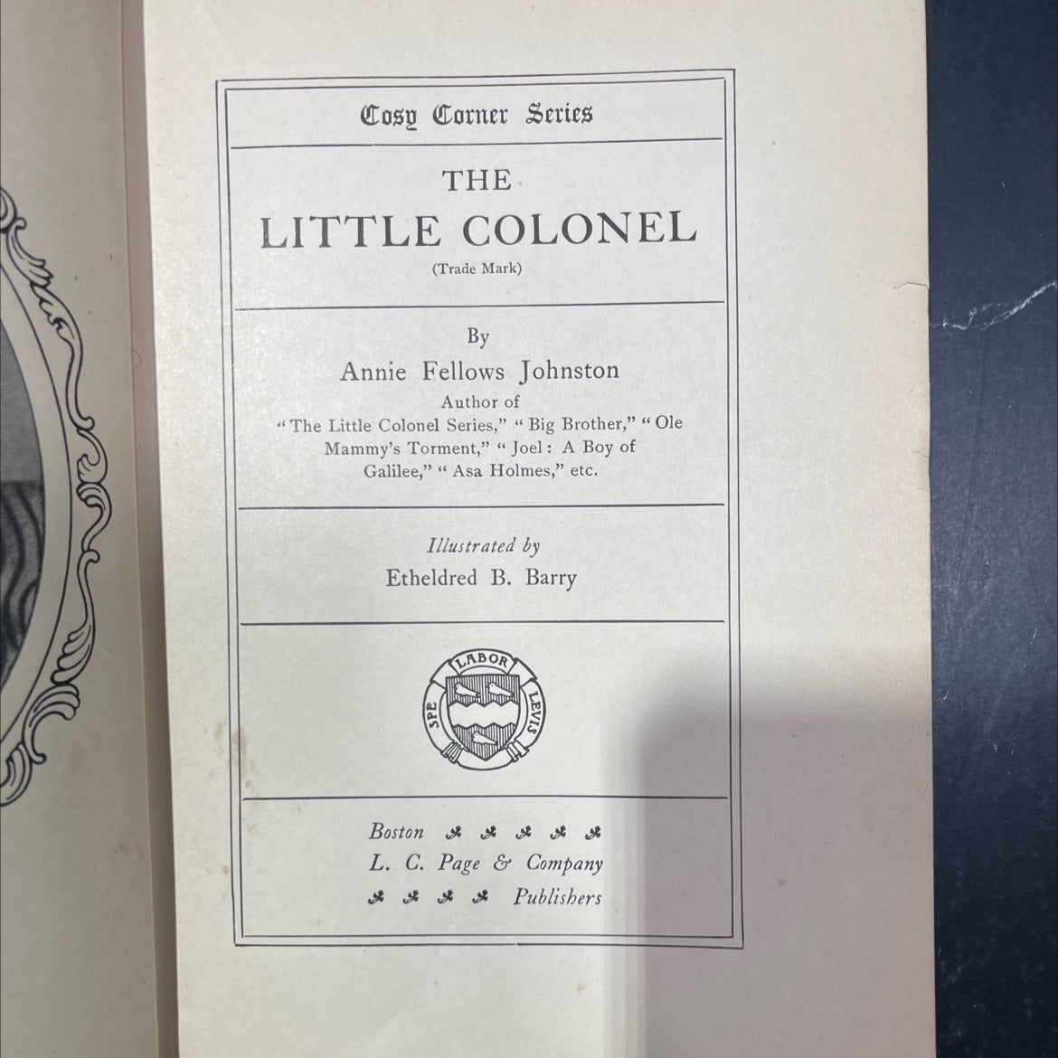 the little colonel book, by annie fellows johnston, 1908 Hardcover image 2