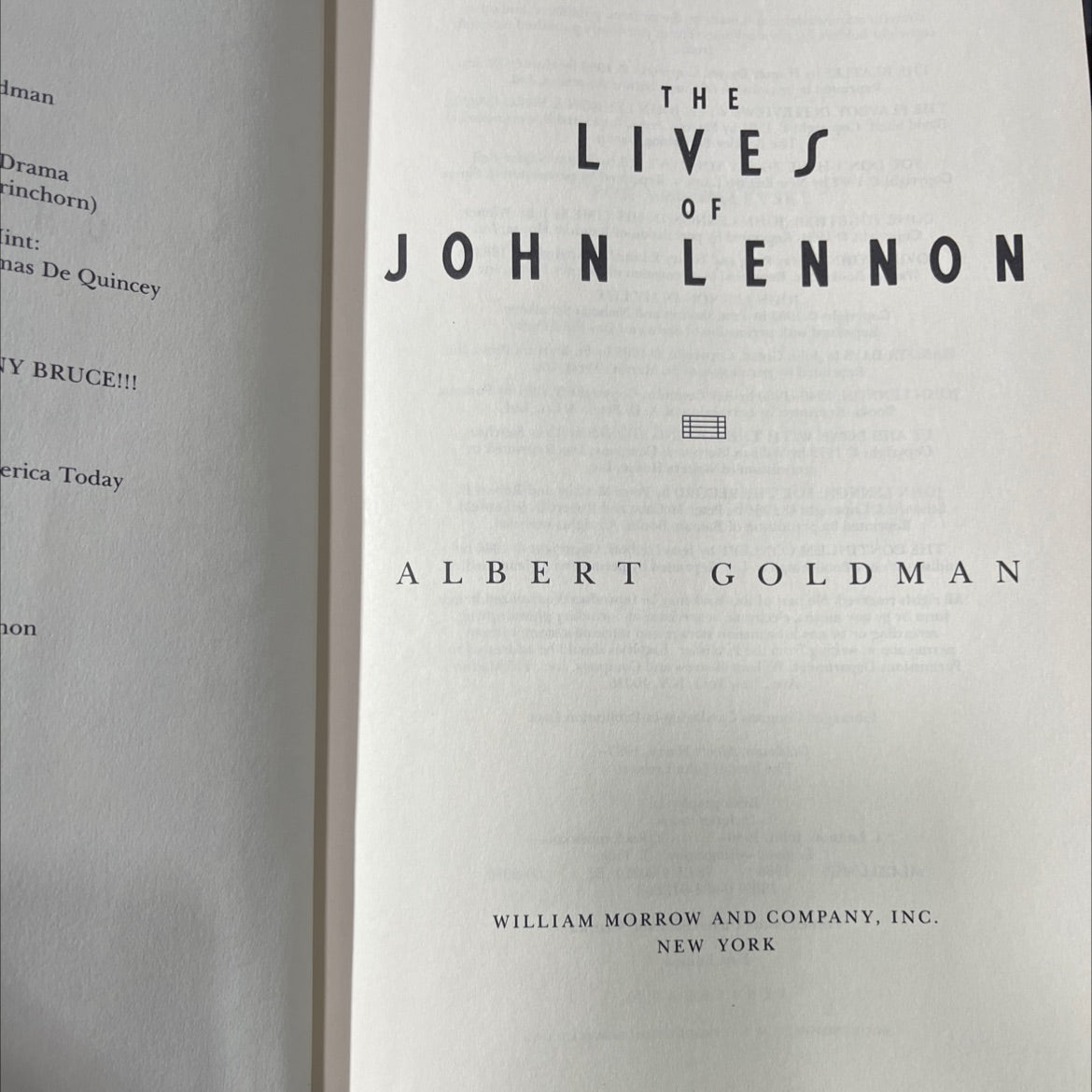 the lives of john lennon book, by albert goldman, 1988 Hardcover image 2