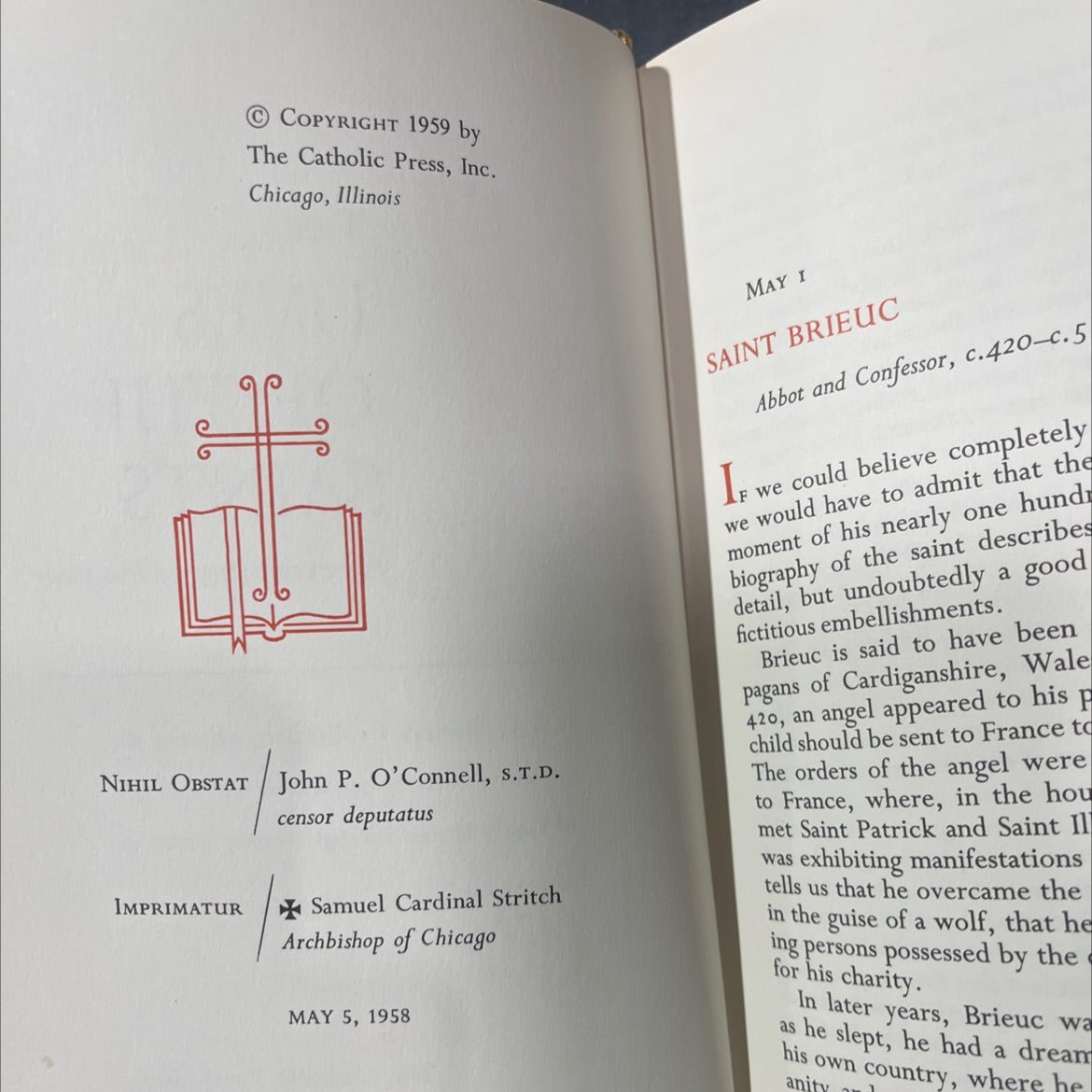 the lives of the saints for every day of the year vol. ii: may-august book, by unknown, 1959 Hardcover image 3