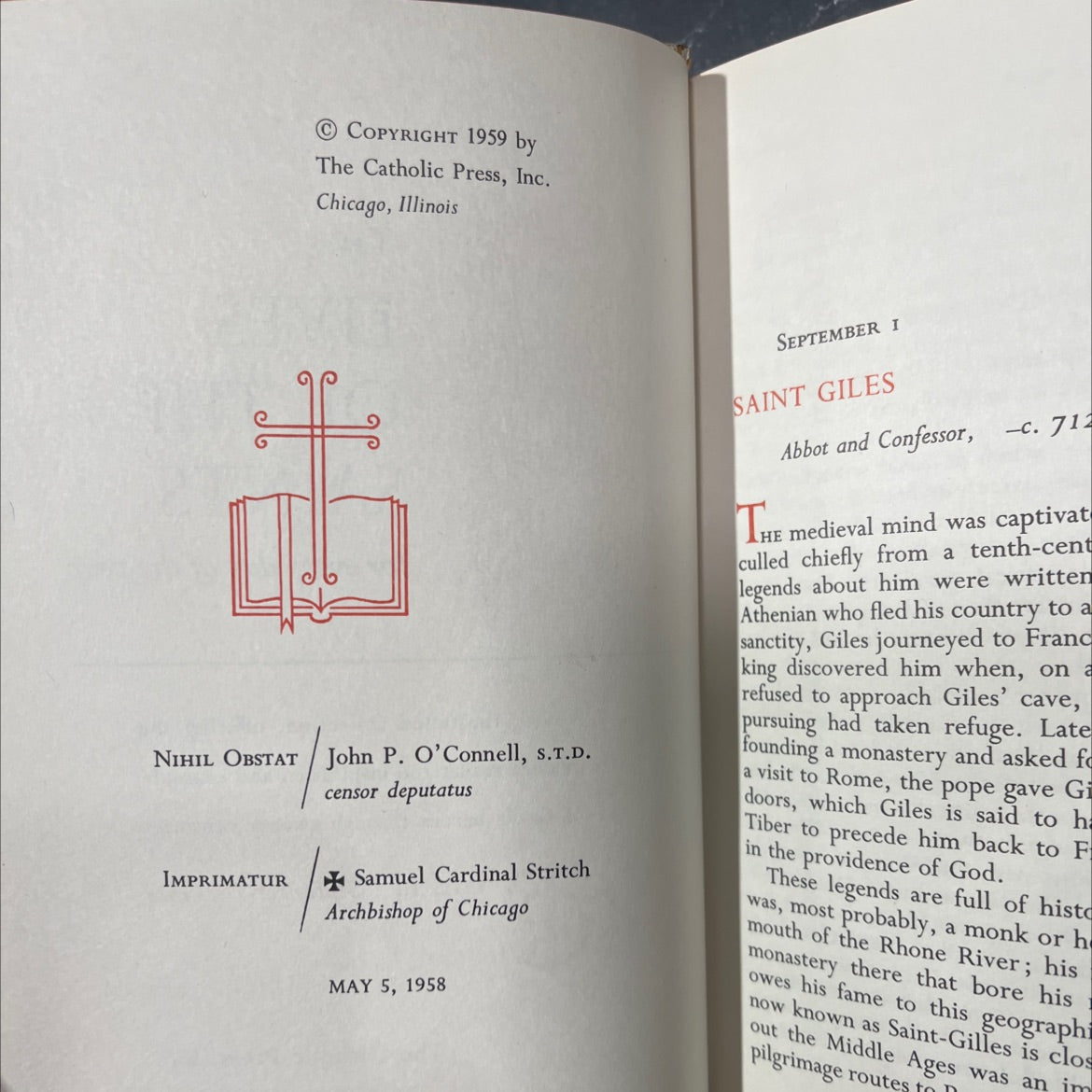 the lives of the saints for every day of the year vol. iii: september-december book, by unknown, 1959 Hardcover image 3
