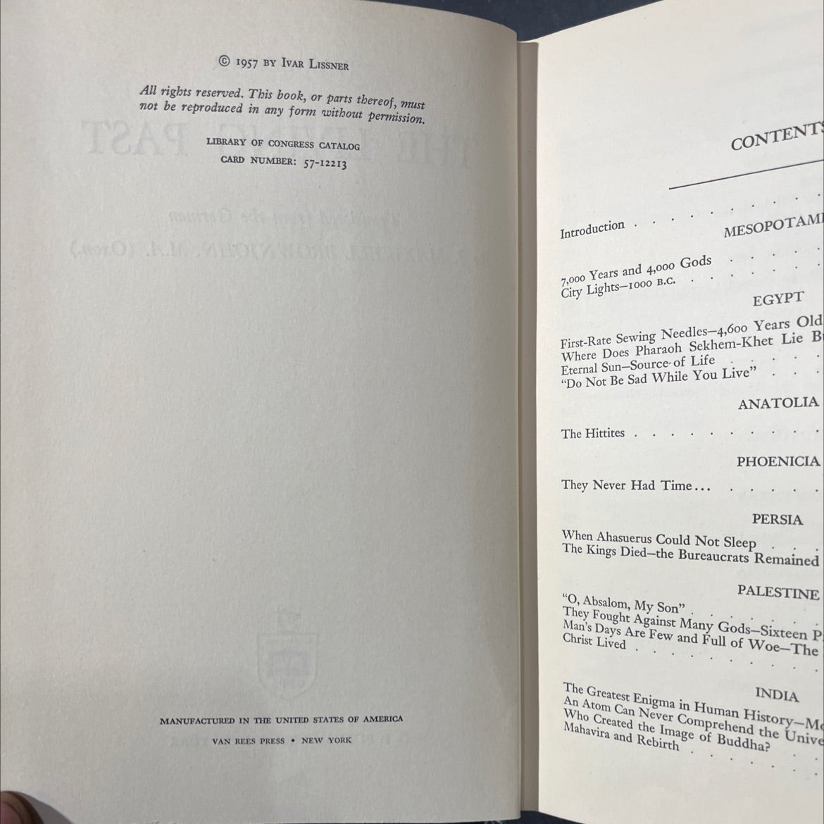 the living past book, by ivar lissner, 1957 Hardcover image 3