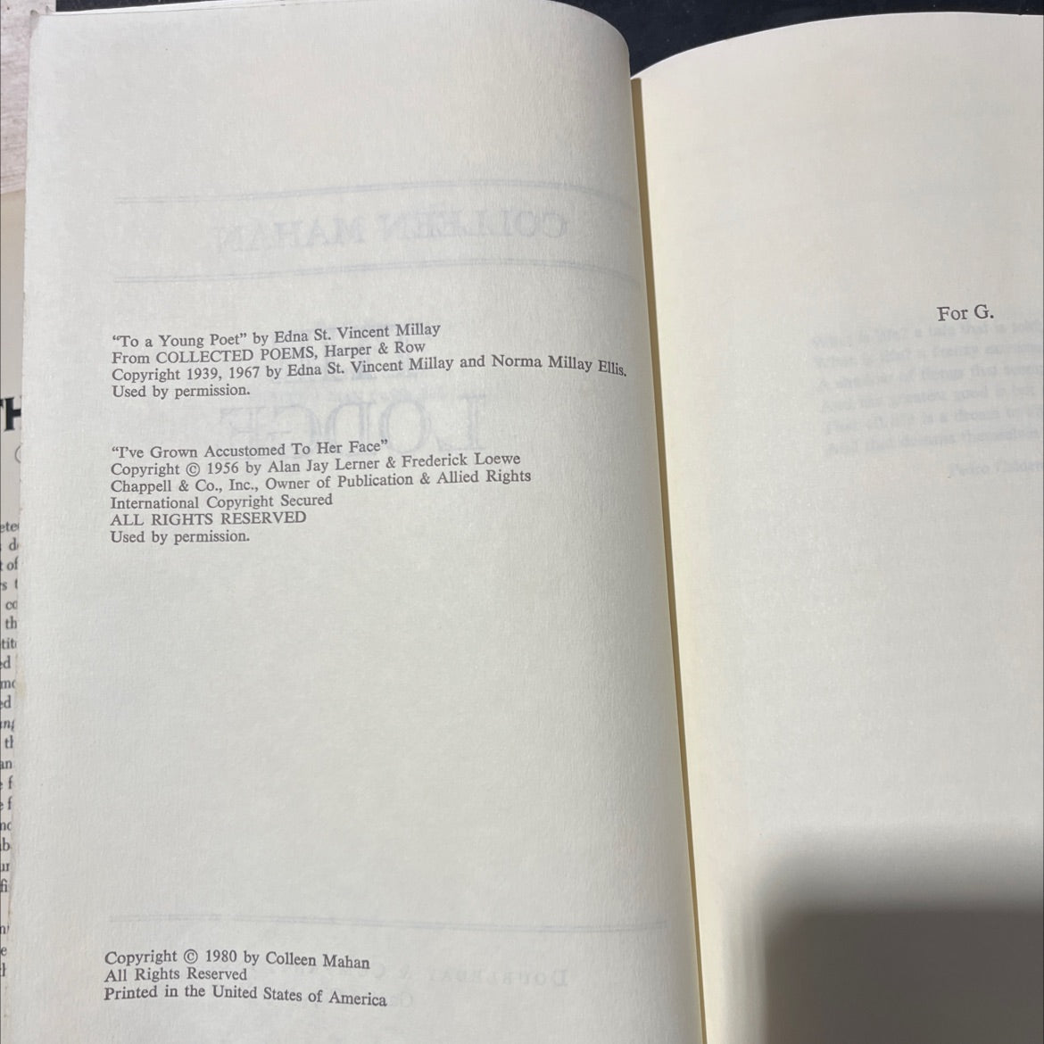 the lodge v thou lia book, by colleen mahan, 1980 Hardcover image 3