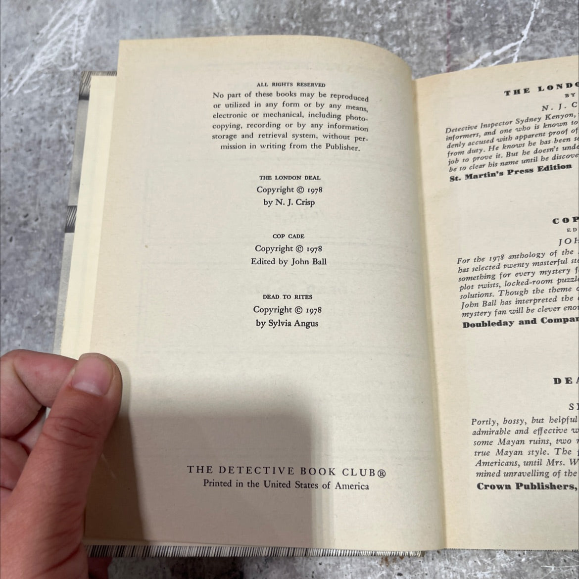 the london deal book, by n. j. crisp, 1978 Hardcover image 3
