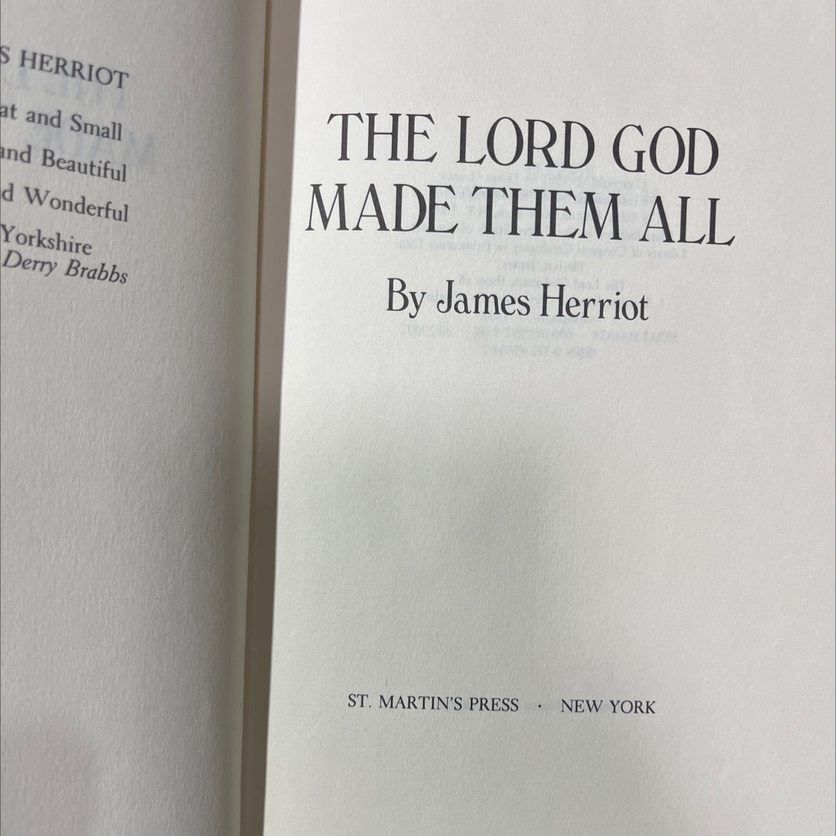 the lord god made them all book, by james herriot, 1981 Hardcover image 2