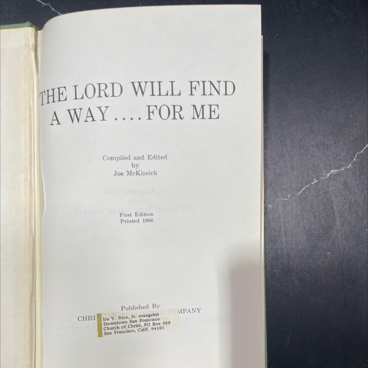 the lord will find a way.... for me book, by joe mckissick, 1966 Hardcover image 2
