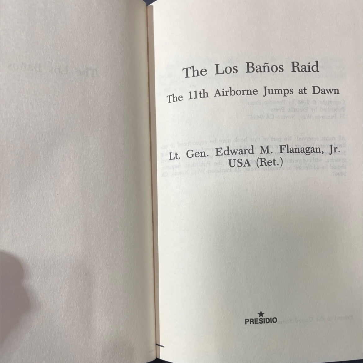 the los baños raid the 11th airborne jumps at dawn book, by quy diam dood sult davis andan lt. gen. edward m. flanagan, image 2