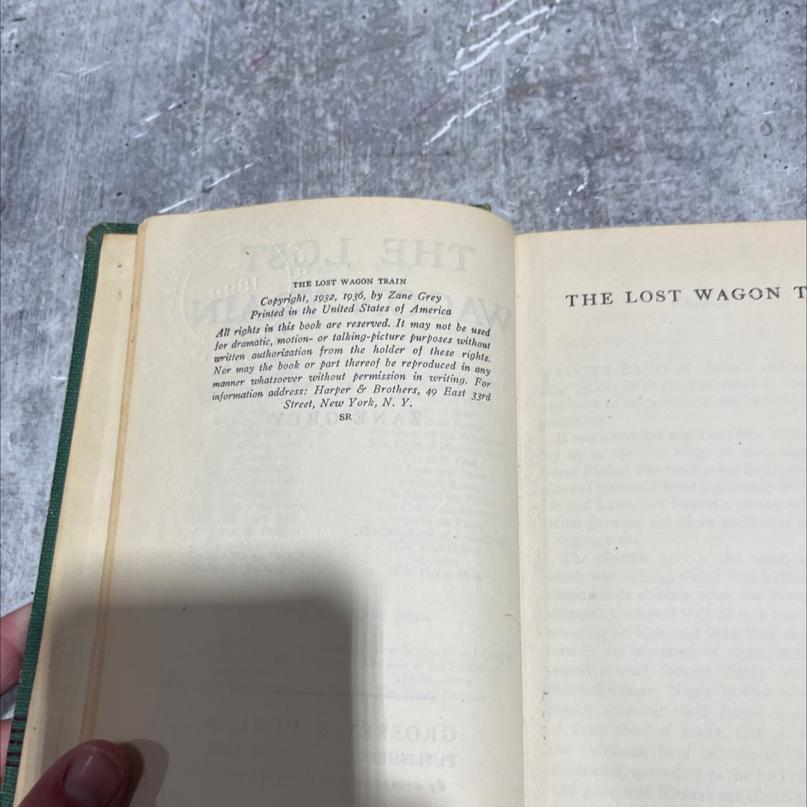 the lost wagon train book, by zane grey, 1936 Hardcover image 3