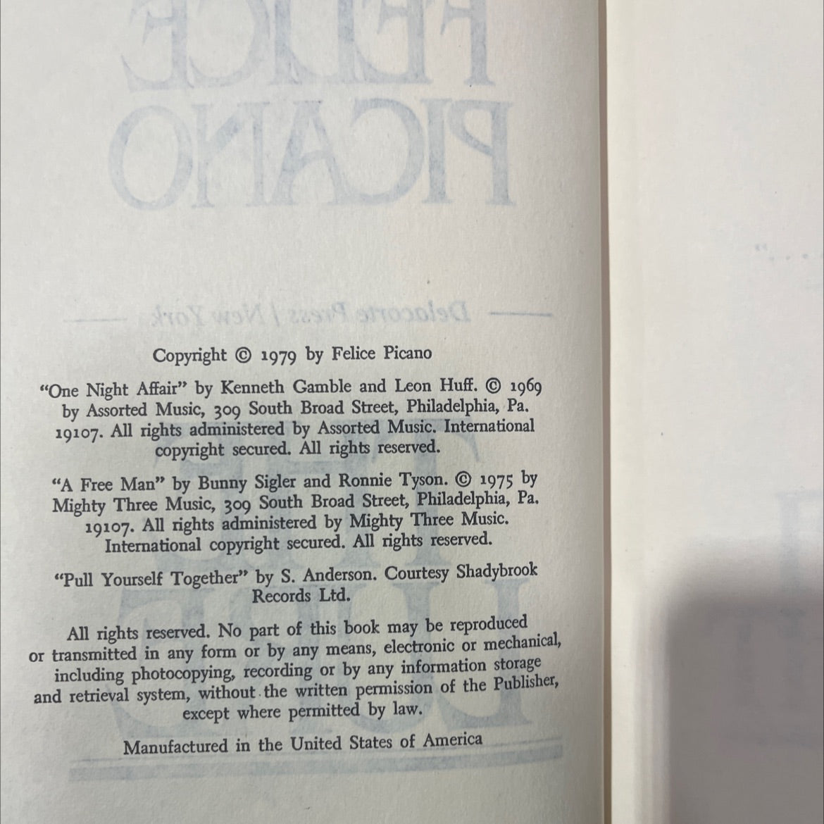 the lure book, by felice picano, 1979 Hardcover image 3