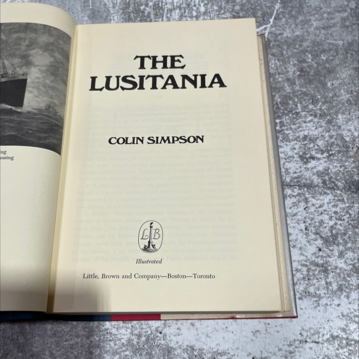 the lusitania book, by colin simpson, 1972 Hardcover image 2