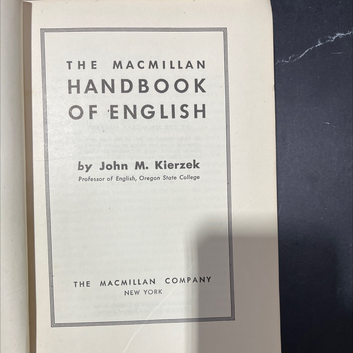 the macmillan handbook of english book, by john m. kierzek, 1946 Hardcover image 2
