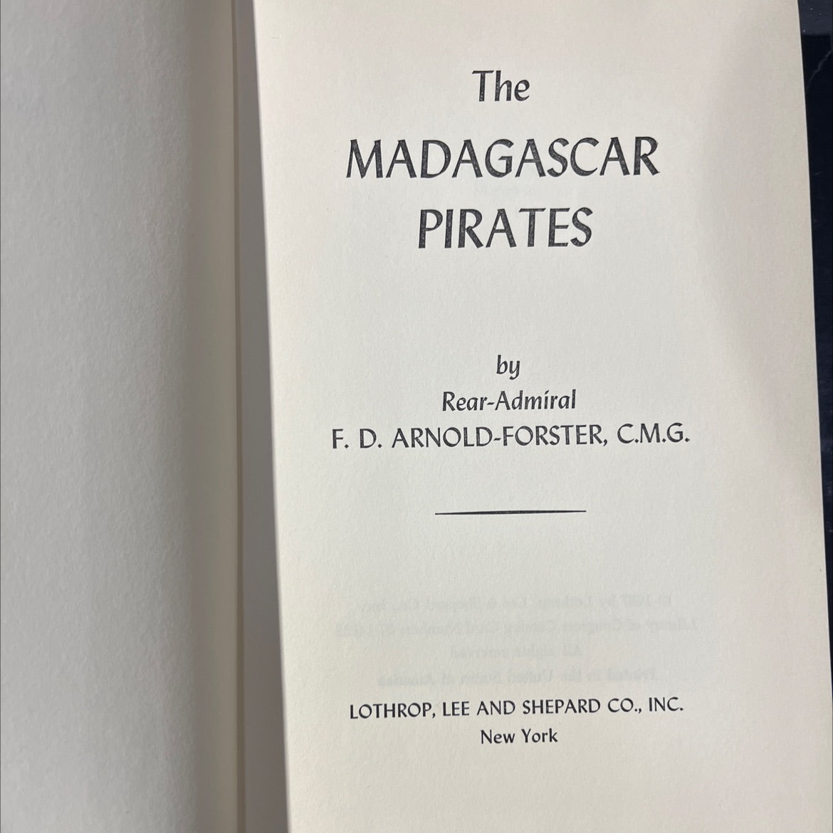 the madagascar pirates book, by Rear-Admiral F. D. Arnold-Forster, 1957 Hardcover image 2