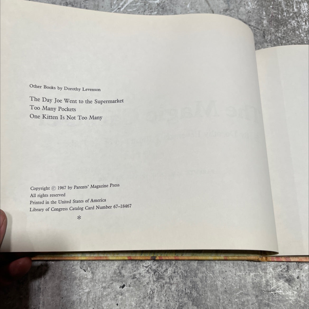 the magic carousel book, by dorothy levenson, 1967 Hardcover image 3