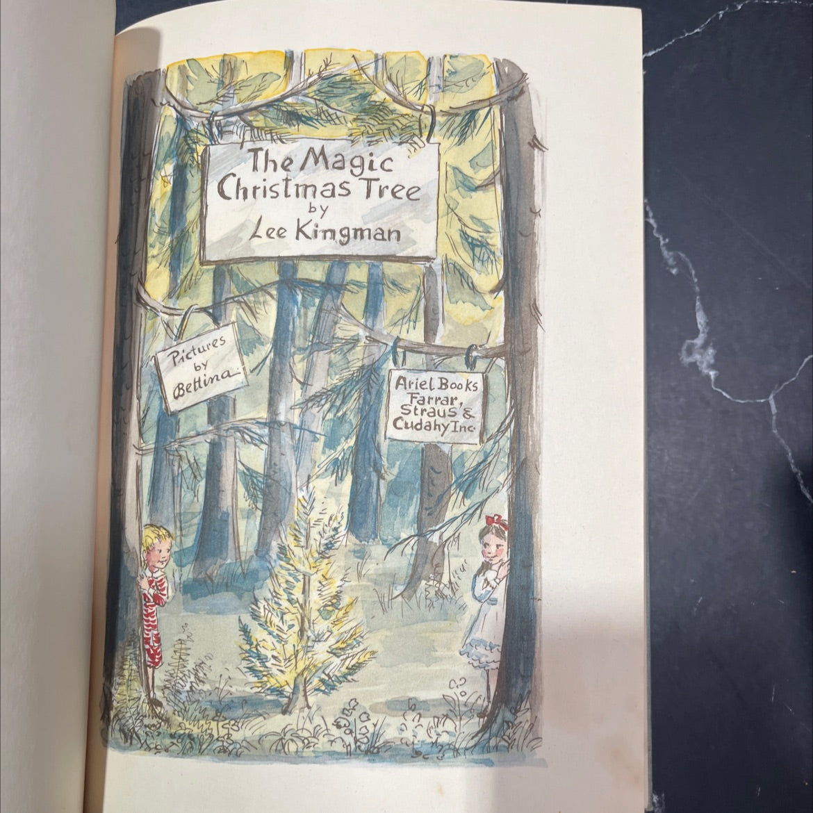 the magic christmas tree book, by lee kingman, 1956 Hardcover image 2